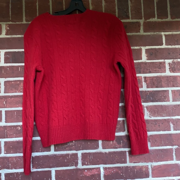 100% Lamb Wool Polo Ralph Lauren Women Large Red Sweater - Picture 4 of 4